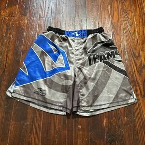 Cradle Gear Wrestling Shorts Mens XL Gray Blue‎ Black Team Stomp Drawstring